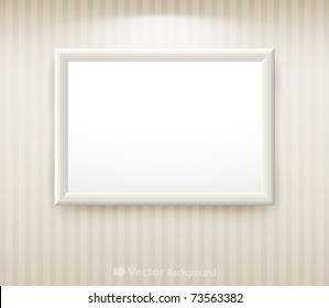 3d empty frame on the wall. Vintage background