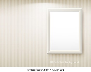 3d empty frame on the wall. Vintage background