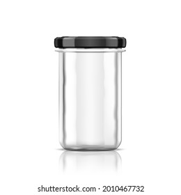Jar De Vidrio Vacío En Fondo Blanco. Vector EPS10