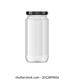 Jar De Vidrio Vacío En Fondo Blanco. Vector EPS10