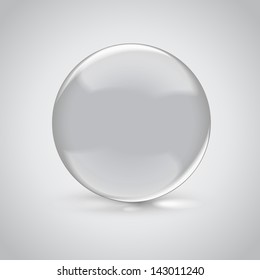 3D empty glass sphere. Vector illustration