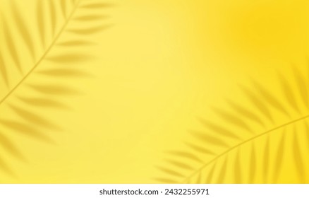 3d Empty light studio abstract background with spotlight effect and tropical palm leaves shadow. concept for your graphic design poster banner and backdrop. 3d rendering. Vector illustration