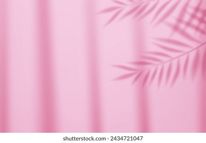 3d Empty light studio abstract background with spotlight effect and tropical palm leaves shadow. concept for your graphic design poster banner and backdrop. 3d rendering. Vector illustration