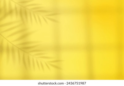 3d Empty light studio abstract background with spotlight effect and tropical palm leaves shadow. concept for your graphic design poster banner and backdrop. 3d rendering. Vector illustration