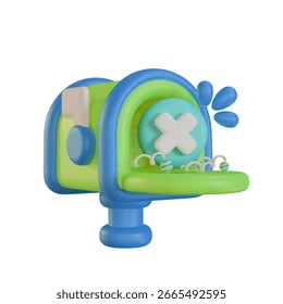 Ilustración de icono de buzón vacío 3D