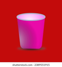 3d empty pink glass vector