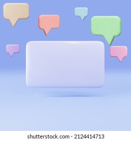 3d Empty popup with speech bubbles. Vector illustration.