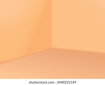 3D empty room beige color. interior display products
