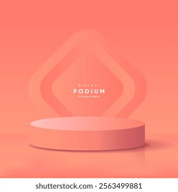 3D empty round podium mockup for showing any product. Abstract minimal geometric podium composition. Like scene, studio, showroom, showcase