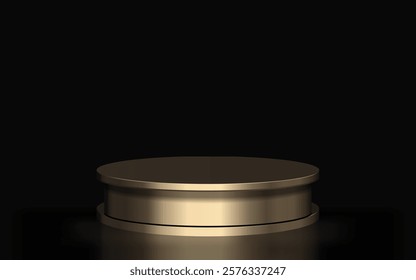 3D empty round podium mockup for showing any product. Abstract minimal geometric podium composition. Like scene, studio, showroom, showcase