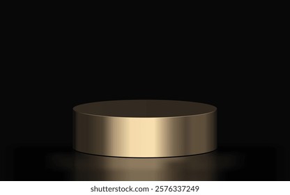 3D empty round podium mockup for showing any product. Abstract minimal geometric podium composition. Like scene, studio, showroom, showcase