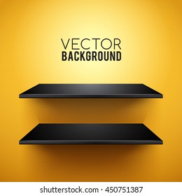 3d Empty Shelf For Exhibit : Vector illustration.