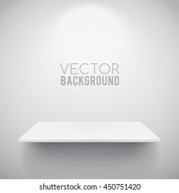 3d Empty Shelf For Exhibit : Vector illustration.
