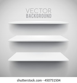 3d Empty Shelf For Exhibit : Vector illustration.