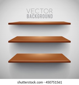 3d Empty Shelf For Exhibit : Vector illustration.
