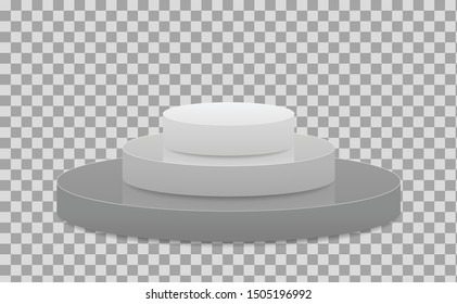 3d empty stage white podium