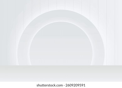 3D Empty Studio wall room with lighting minimal background. Display  mockup scene stage for presentation product cosmetic, stand, showcase, backdrop, exhibition, fashion display. Vector illustrator
