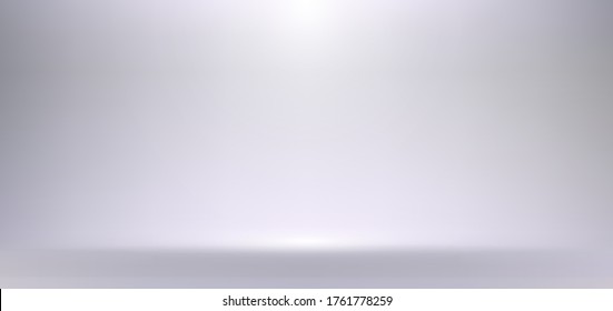 3D empty white and gray studio room background with spotlight on stage background. Display your product or artwork luxury style. Vector illustration