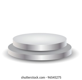 3d Empty white podium over white,vector illustration