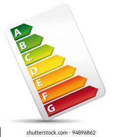 3D Energy Rating Graph Diagnosis. Vector Icon.