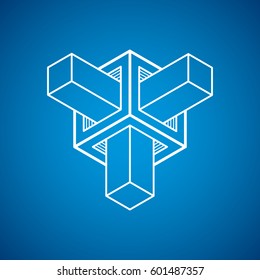3D engineering vector, abstract shape made using cubes and geometric forms.
