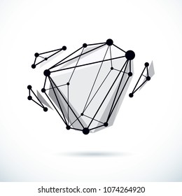 3D engineering vector backdrop, abstract polygonal shape. Construction industry illustration.