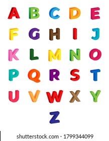 3d English Alphabet Letters Set Children Stock Vector (Royalty Free ...