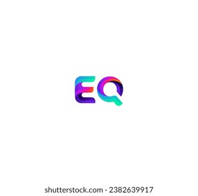 3D EQ, QE letter logo design template elements. Modern abstract digital alphabet letter logo.