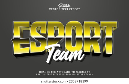 3d esport team editable text effect style
