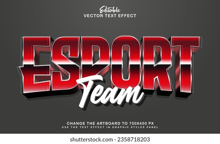 3d esport team editable text effect style