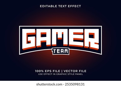 3D E-sport Text effect editable vector. Gaming squad logo text effect. E Sport emblem logo