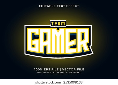 3D E-sport Text effect editable vector. Gaming squad logo text effect. E Sport emblem logo