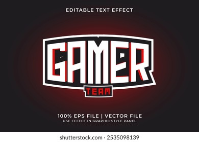 3D E-sport Text effect editable vector. Gaming squad logo text effect. E Sport emblem logo