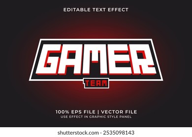 3D E-sport Text effect editable vector. Gaming squad logo text effect. E Sport emblem logo