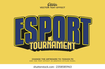 3d esport tournament editable text effect style