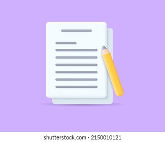 3d Essay Realistic Icon Vector Illustration Design