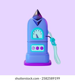 3d Ethereum Gas Fees Cartoon Design Style Crypto Currency Transactions Concept. Vector illustration of Gas Pump Station