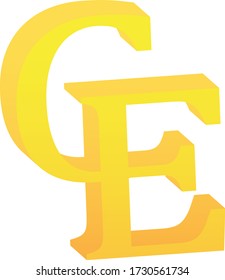 3D European currency unit symbol currency symbol icon vector illustration on a white background