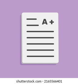3d exam paper with A plus in minimal cartoon style