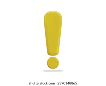 3d exclamation mark warning symbol icon vector icon