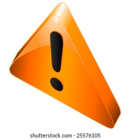 3d Exclamation sign in 3d