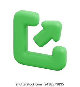 Icono de vector de flecha de expansión 3d. Aislado sobre fondo blanco. Concepto de flecha 3d, dirección y flechas. Dibujos animados estilo minimalista. Ilustración de renderizado de vector de icono de flechas de redimensionamiento 3d.