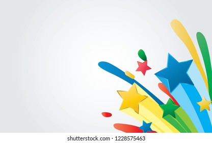 3d explode with colorful stars background