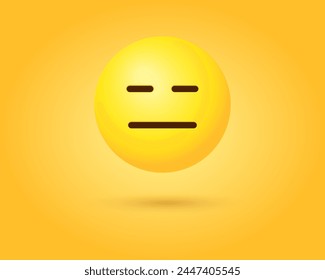 3d Expressionless Emoji Face with closed eyes and mouth, emoticon Face With Straight Mouth, Straight Face, serious character	
