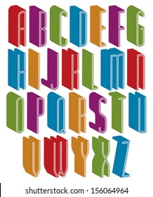 3d extra tall condensed font for headlines with good style, simple shaped letters alphabet, great font for design, advertising and web.