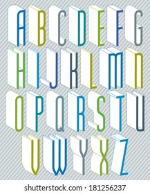 3d extra tall condensed font for headlines with good style, simple shaped letters alphabet, great font for design, advertising and web.