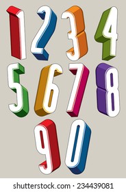 3d extra tall numbers set made with round shapes.