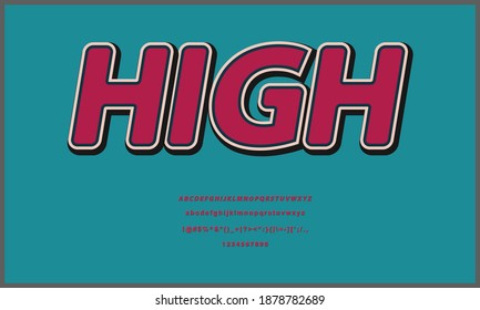 3d extrude font with soft edge, red and yellow alphabet with burst green background