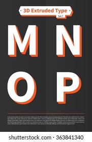 3D Extruded Type | EPS10 Vector
