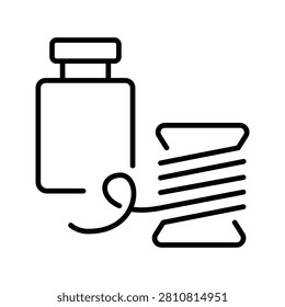 3d extruder icon. Industry and 3dprinting line symbol. Black and white.